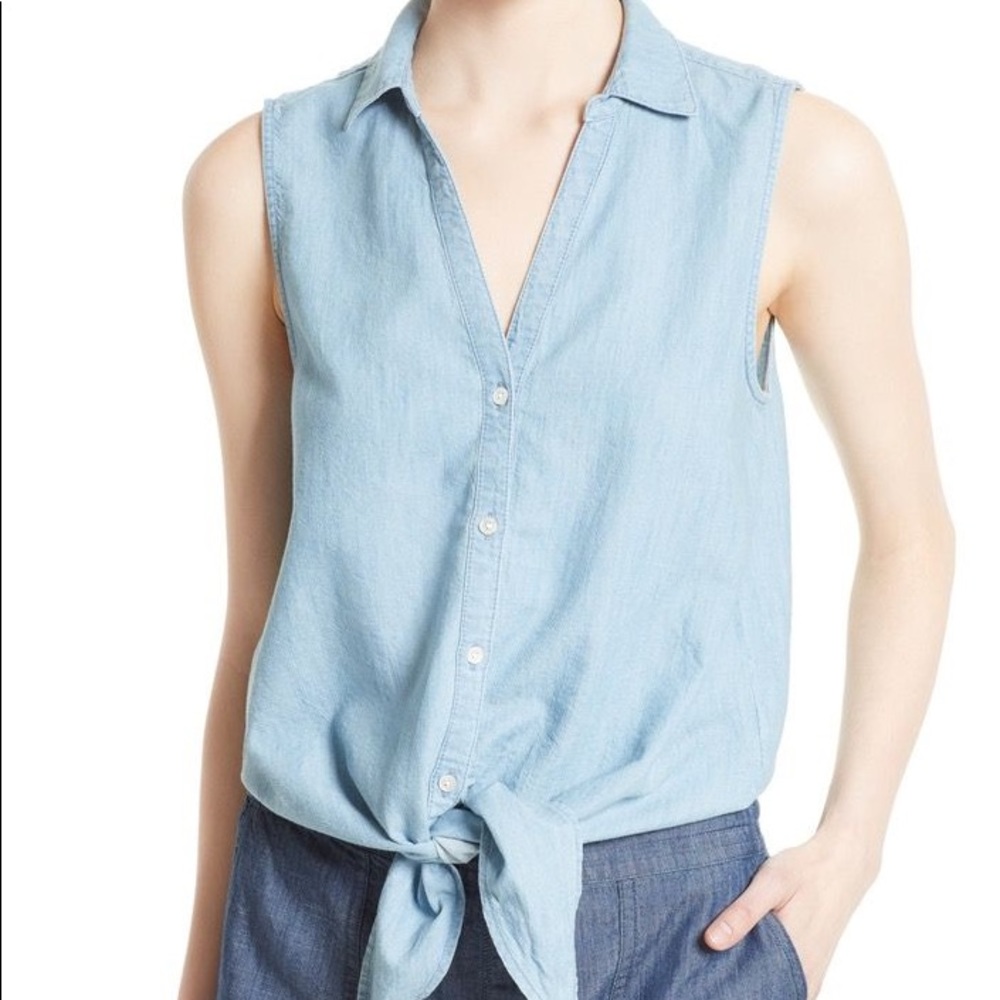 Soft Joie Chambray Tie Tank XXS